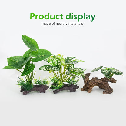 5Pack Tall Aquarium Plants - Reptile Habitat Plants Realistic Silk Fake Betta Fish Tank Decor for Terrarium Aquascaping