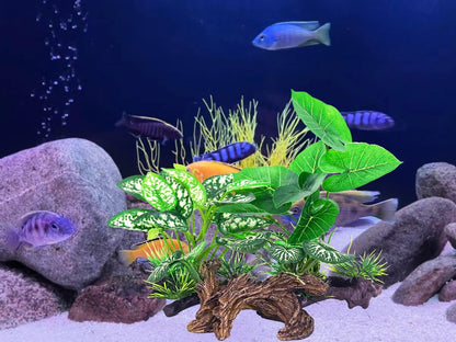 5Pack Tall Aquarium Plants - Reptile Habitat Plants Realistic Silk Fake Betta Fish Tank Decor for Terrarium Aquascaping