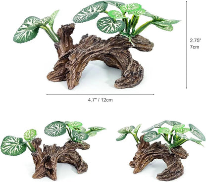 5Pack Tall Aquarium Plants - Reptile Habitat Plants Realistic Silk Fake Betta Fish Tank Decor for Terrarium Aquascaping