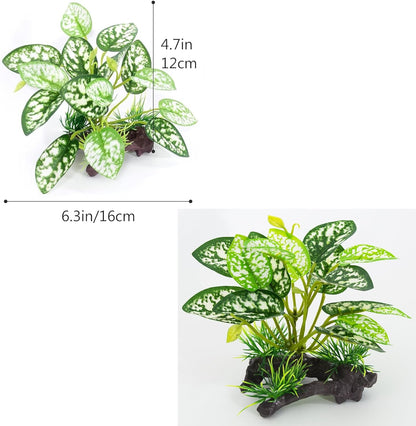 5Pack Tall Aquarium Plants - Reptile Habitat Plants Realistic Silk Fake Betta Fish Tank Decor for Terrarium Aquascaping