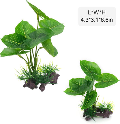 5Pack Tall Aquarium Plants - Reptile Habitat Plants Realistic Silk Fake Betta Fish Tank Decor for Terrarium Aquascaping