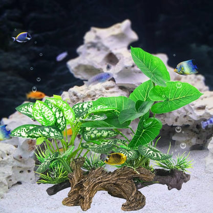 5Pack Tall Aquarium Plants - Reptile Habitat Plants Realistic Silk Fake Betta Fish Tank Decor for Terrarium Aquascaping