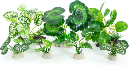 5Pack Tall Aquarium Plants - Reptile Habitat Plants Realistic Silk Fake Betta Fish Tank Decor for Terrarium Aquascaping