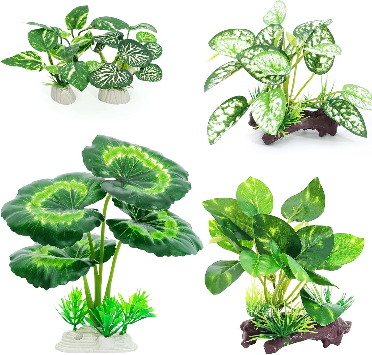 5Pack Tall Aquarium Plants - Reptile Habitat Plants Realistic Silk Fake Betta Fish Tank Decor for Terrarium Aquascaping