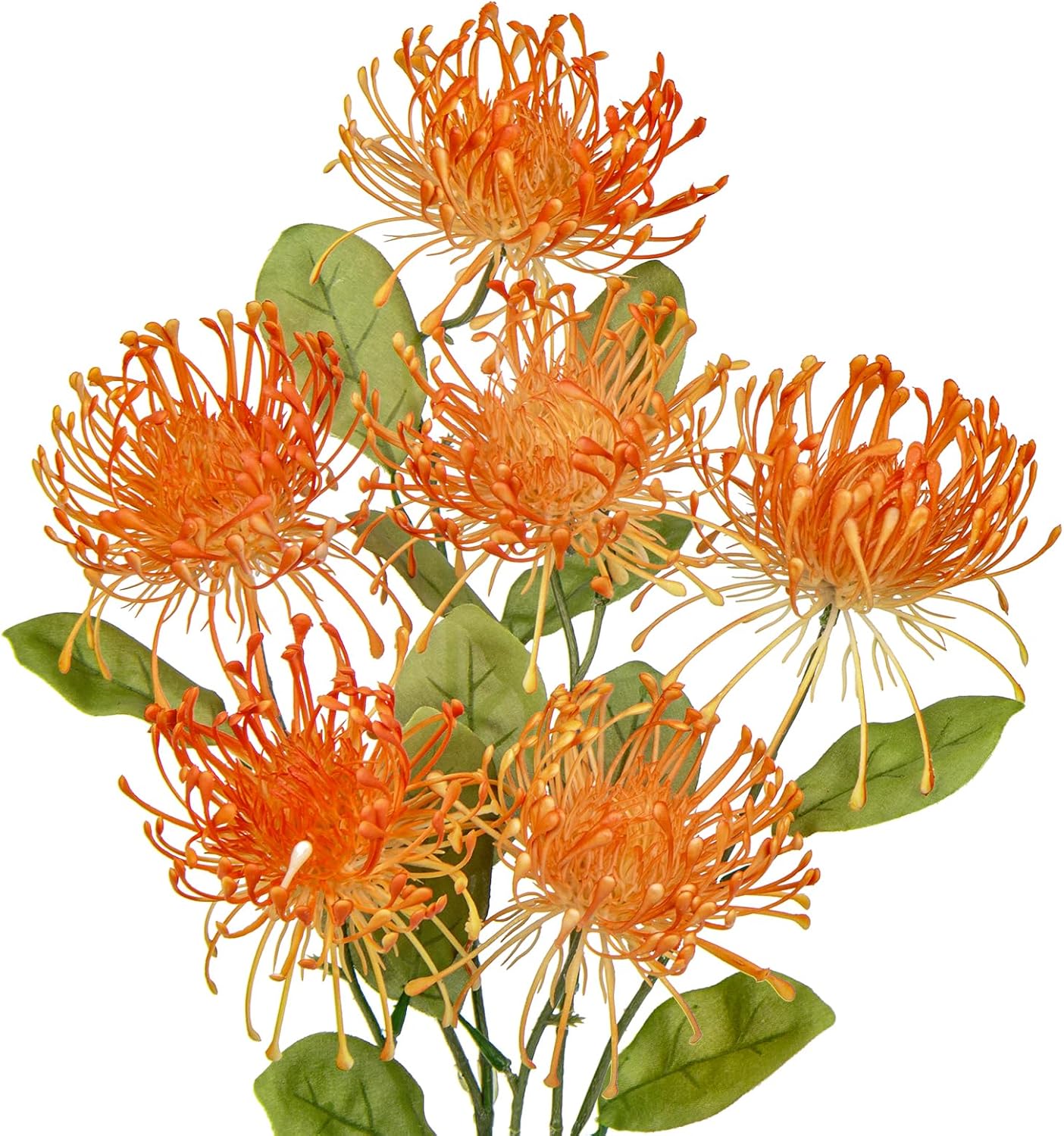 33" Yellow Artificial Mums Flowers Chrysanthemum Flowers 2Pcs Fake Spider Mum Flower Arrangement Faux Pincushion Flower with 3 Heads Long Stem for Party Centerpiece Bouquet Home Decor