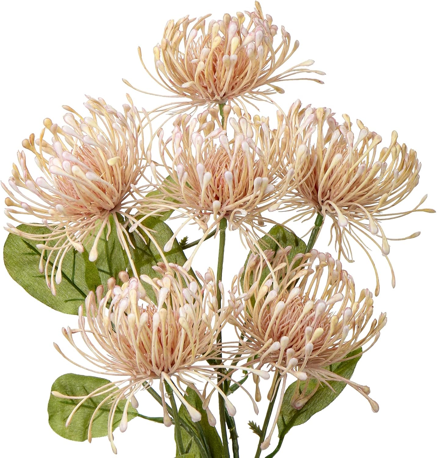 33" Yellow Artificial Mums Flowers Chrysanthemum Flowers 2Pcs Fake Spider Mum Flower Arrangement Faux Pincushion Flower with 3 Heads Long Stem for Party Centerpiece Bouquet Home Decor