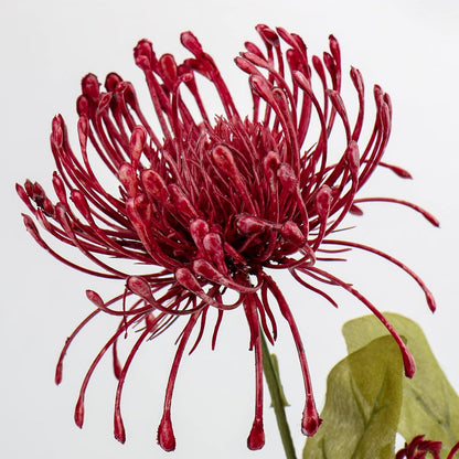 33" Yellow Artificial Mums Flowers Chrysanthemum Flowers 2Pcs Fake Spider Mum Flower Arrangement Faux Pincushion Flower with 3 Heads Long Stem for Party Centerpiece Bouquet Home Decor