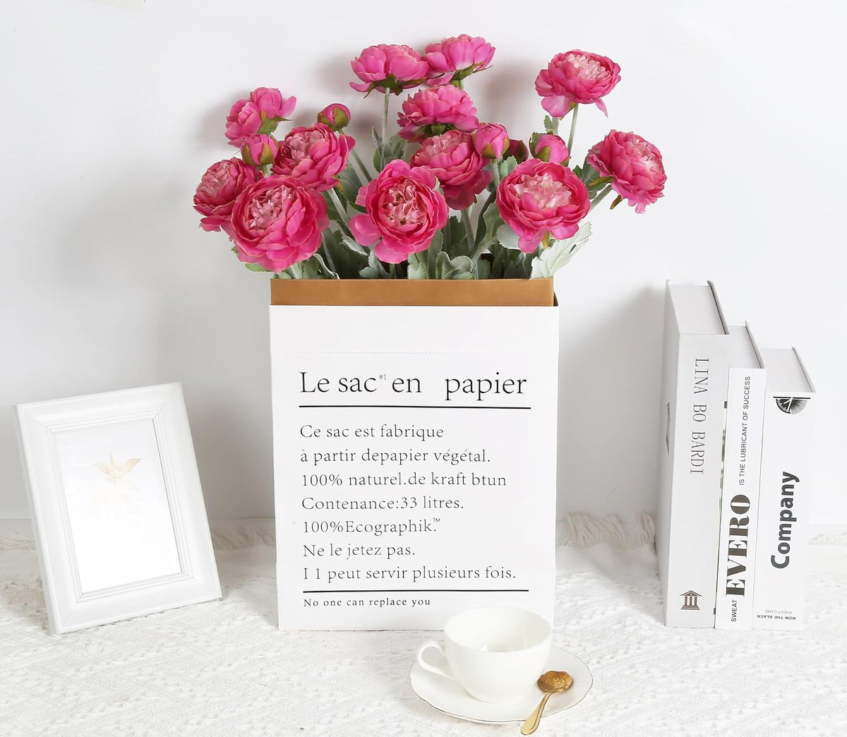 Pink Peonies Artificial Flowers 6pcs Pink Artificial Ranunculus Flowers18Heads Pink Silk Peonies with Stems Real Look for Spring Decorations Floral Arrangements Home Table Centerpiece