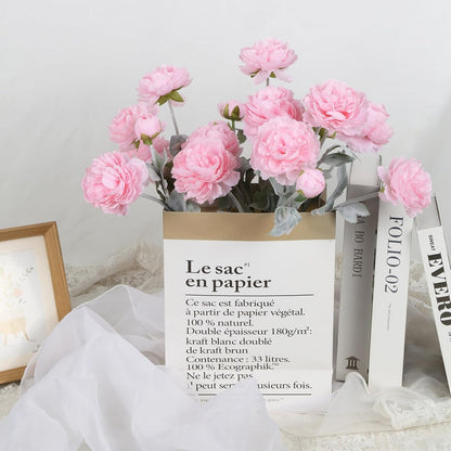 Pink Peonies Artificial Flowers 6pcs Pink Artificial Ranunculus Flowers18Heads Pink Silk Peonies with Stems Real Look for Spring Decorations Floral Arrangements Home Table Centerpiece