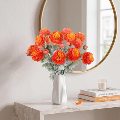 Pink Peonies Artificial Flowers 6pcs Pink Artificial Ranunculus Flowers18Heads Pink Silk Peonies with Stems Real Look for Spring Decorations Floral Arrangements Home Table Centerpiece