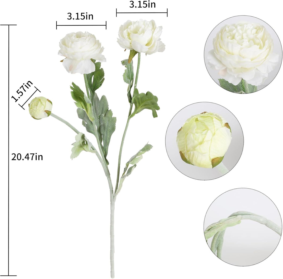Pink Peonies Artificial Flowers 6pcs Pink Artificial Ranunculus Flowers18Heads Pink Silk Peonies with Stems Real Look for Spring Decorations Floral Arrangements Home Table Centerpiece