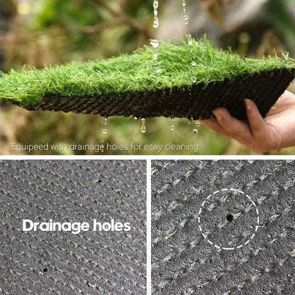 Deluxe Realistic Artificial Grass Turf 3.3FTX5FT, 70 oz Face Weight /Drainage Holes / Rubber Backing, Indoor Outdoor Pet Faux Synthetic Grass Astro Rug Carpet for Garden Backyard Patio Balcony