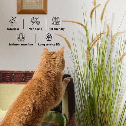 5FT 2-Pack Artificial Horsetail Grass, Faux Plants Indoor Outdoor, Purple