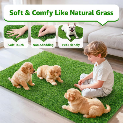 Artificial Turf Grass Indoor Outdoor: 3x5ft Fake Grass with Drainage Holes