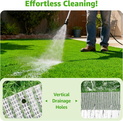 Artificial Turf Grass Indoor Outdoor: 3x5ft Fake Grass with Drainage Holes