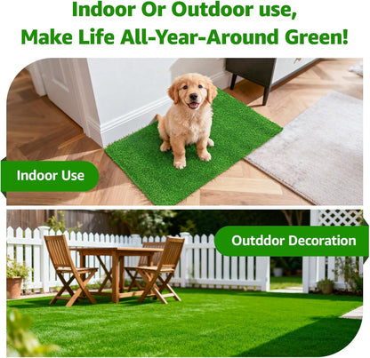 Artificial Turf Grass Indoor Outdoor: 3x5ft Fake Grass with Drainage Holes