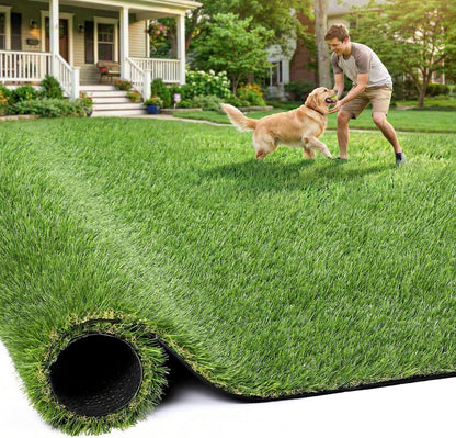 Artificial Grass Rug Indoor Outdoor 7 x 15FT Faux Grass with Drainage Holes