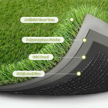 Artificial Grass Rug Indoor Outdoor 7 x 15FT Faux Grass with Drainage Holes