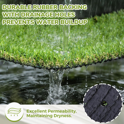 Artificial Grass Rug Indoor Outdoor 7 x 15FT Faux Grass with Drainage Holes