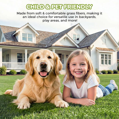 Artificial Grass Rug Indoor Outdoor 7 x 15FT Faux Grass with Drainage Holes