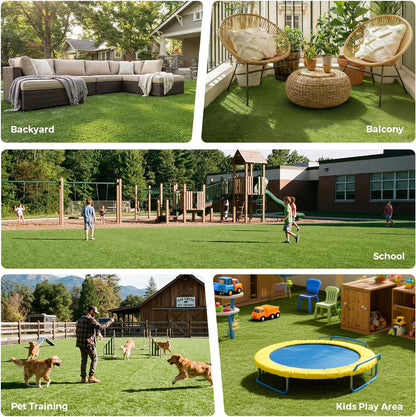 Artificial Grass Rug Indoor Outdoor 7 x 15FT Faux Grass with Drainage Holes