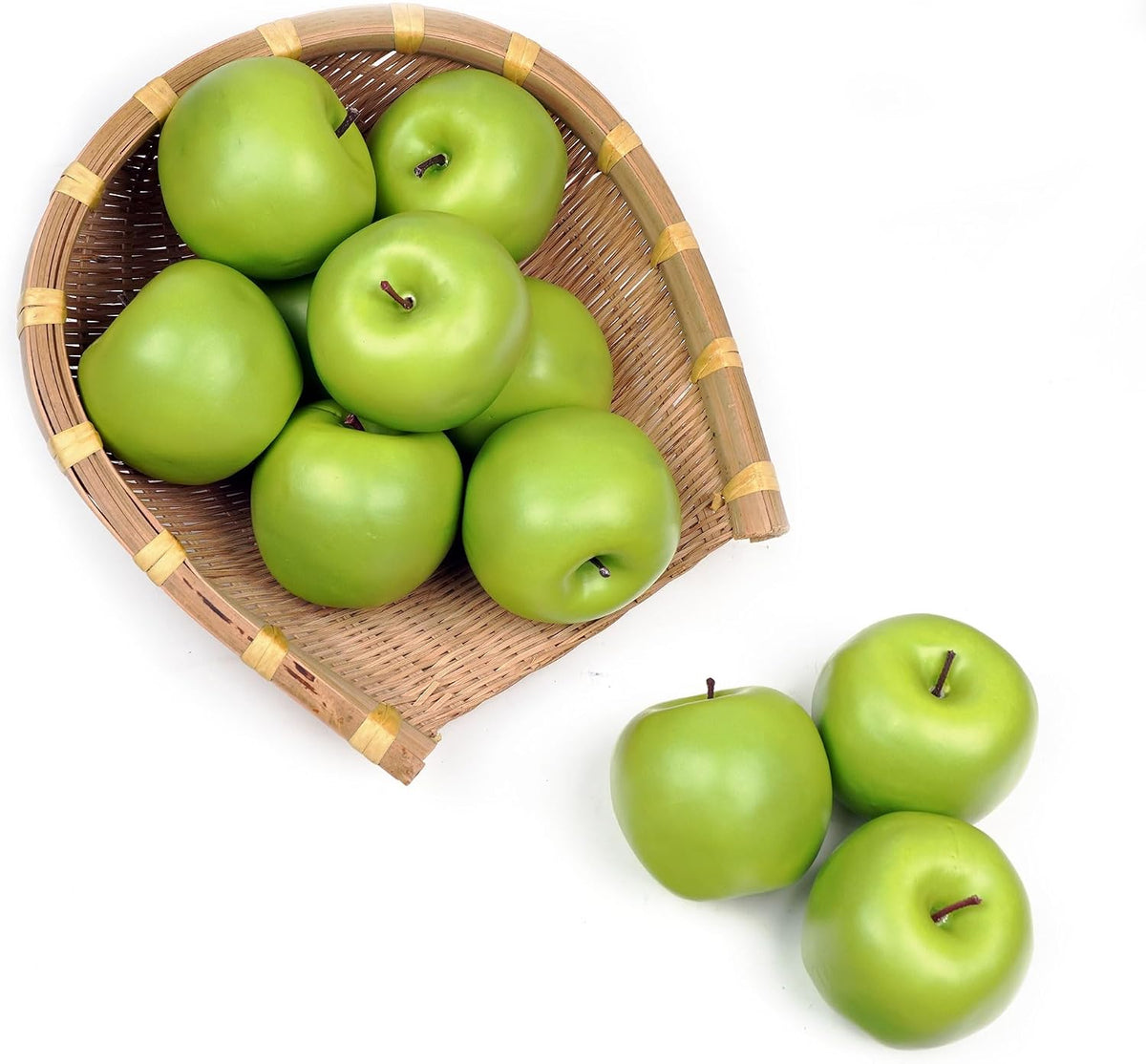 12PCS Fake Green Apples, 3" Lifelike Artificial Apples