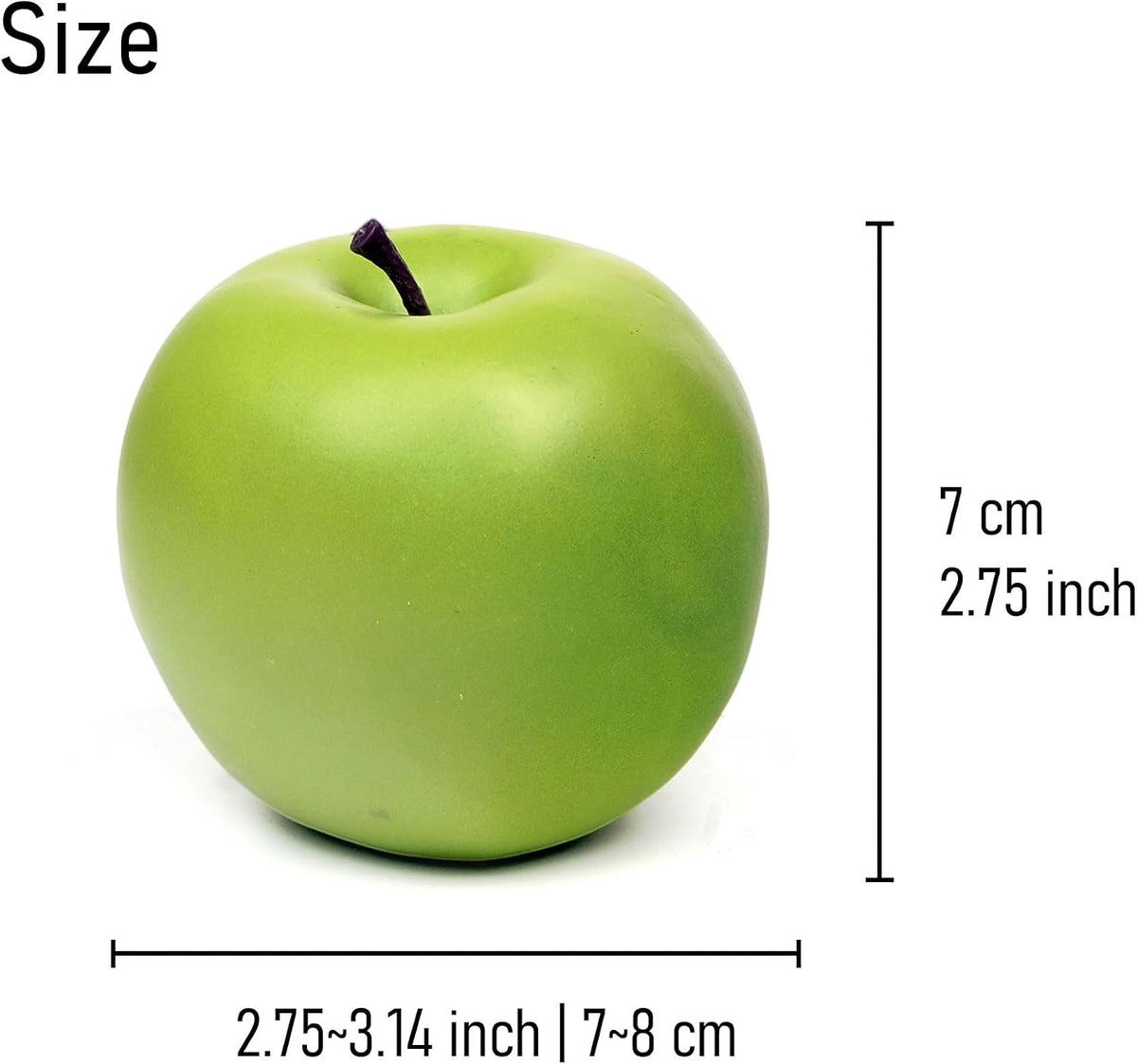 12PCS Fake Green Apples, 3" Lifelike Artificial Apples