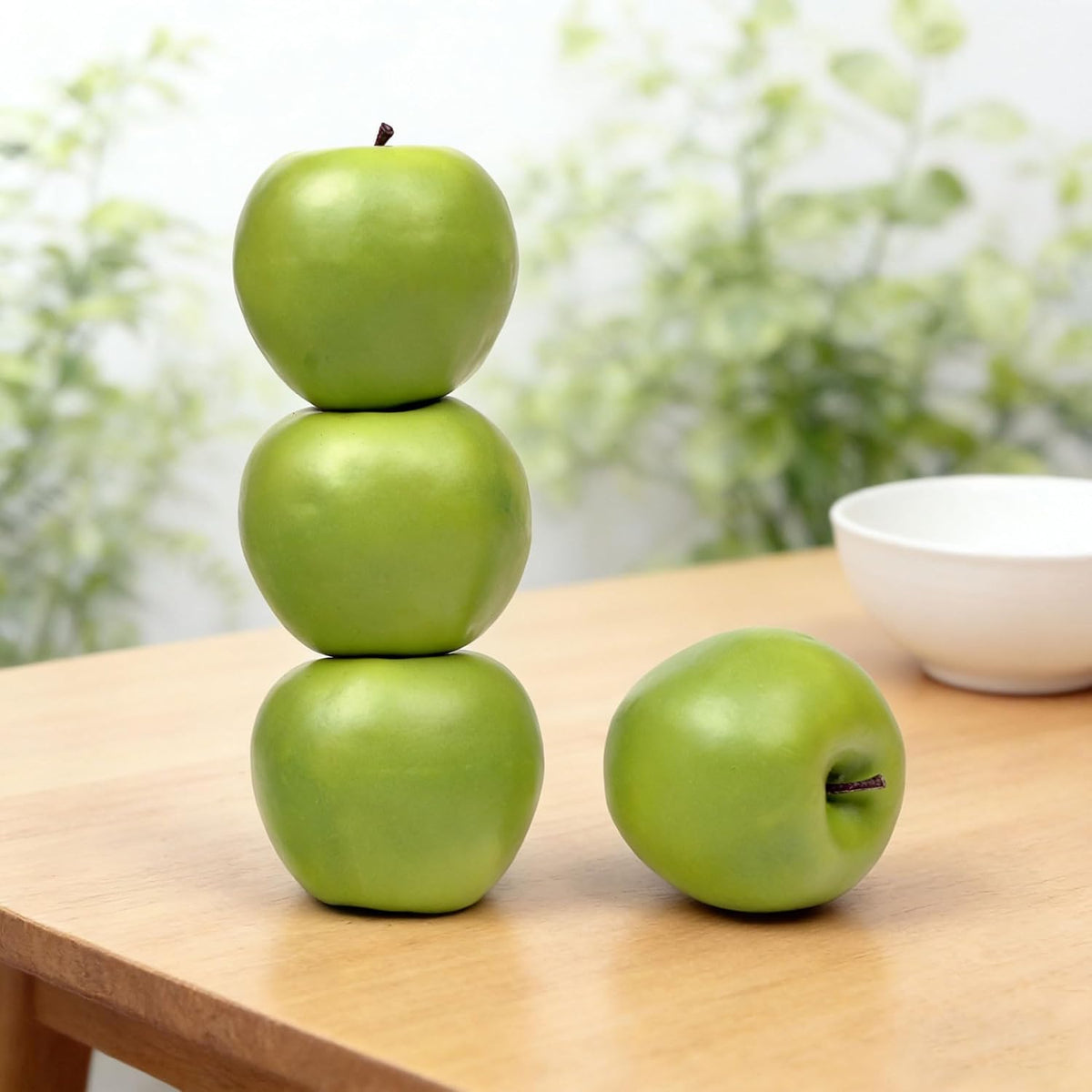 12PCS Fake Green Apples, 3" Lifelike Artificial Apples