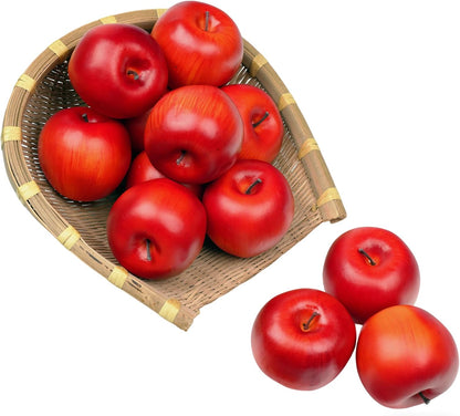 12PCS Fake Green Apples, 3" Lifelike Artificial Apples