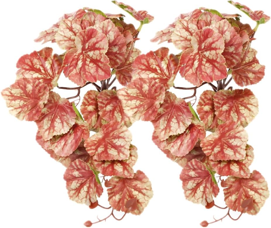 2Pack Fake Anthurium Crystallinum, Reptile Terrarium Decor Plants