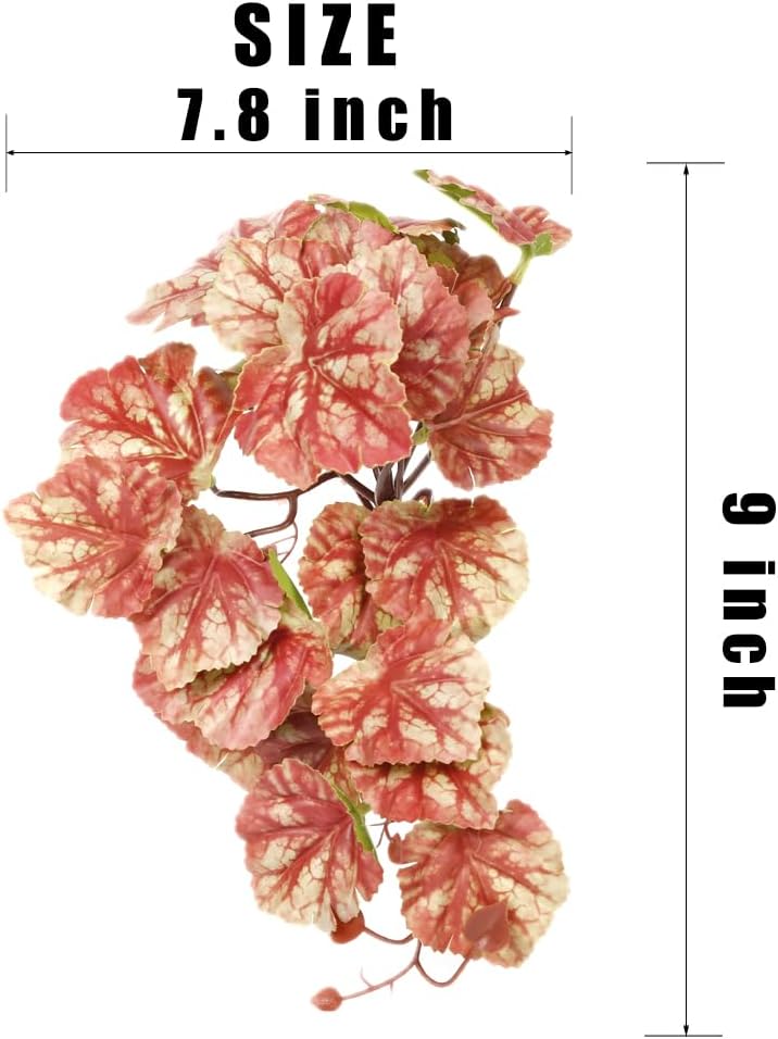 2Pack Fake Anthurium Crystallinum, Reptile Terrarium Decor Plants