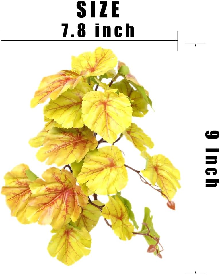 2Pack Fake Anthurium Crystallinum, Reptile Terrarium Decor Plants
