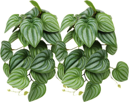 2Pack Fake Anthurium Crystallinum, Reptile Terrarium Decor Plants