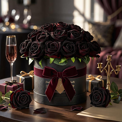 14PCS Red Roses Artificial Flowers, Fake Red Roses Bouquet | Long Stems for Halloween, Romantic Valentine's Day, Anniversary, Wedding & Home Decoration