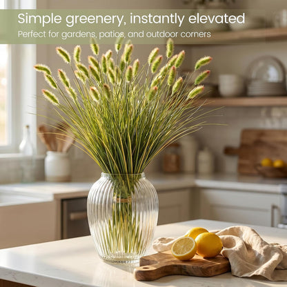 20PCS Artificial Onion Grass Stems 17.7in Faux Greenery Floral Arrangements | Vase filler; Home decoration; Wedding decoration; Bouquet making; Entryway décor; Indoor decoration