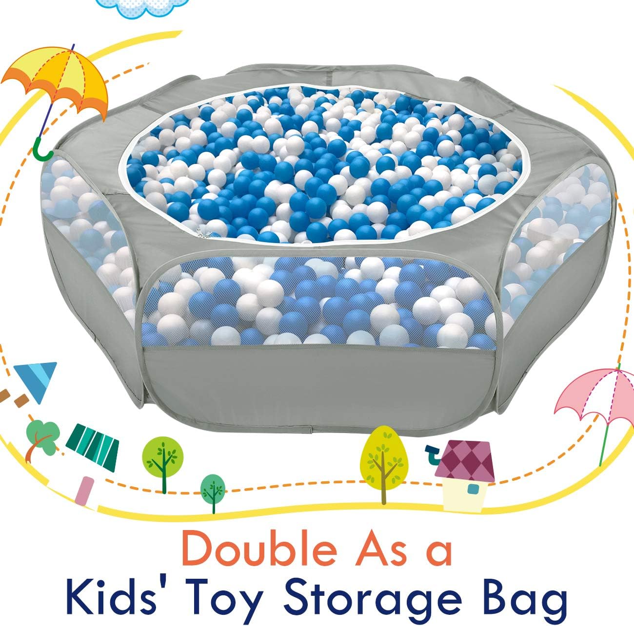 Small Animals Playpen, Waterproof Small Pet Cage Tent with Zippered Cover, Portable Outdoor Yard Fence with 3 Metal Rod for Chick/Kitten/Puppy/Guinea Pig/Rabbits/Hamster/Chinchillas,Light Gray