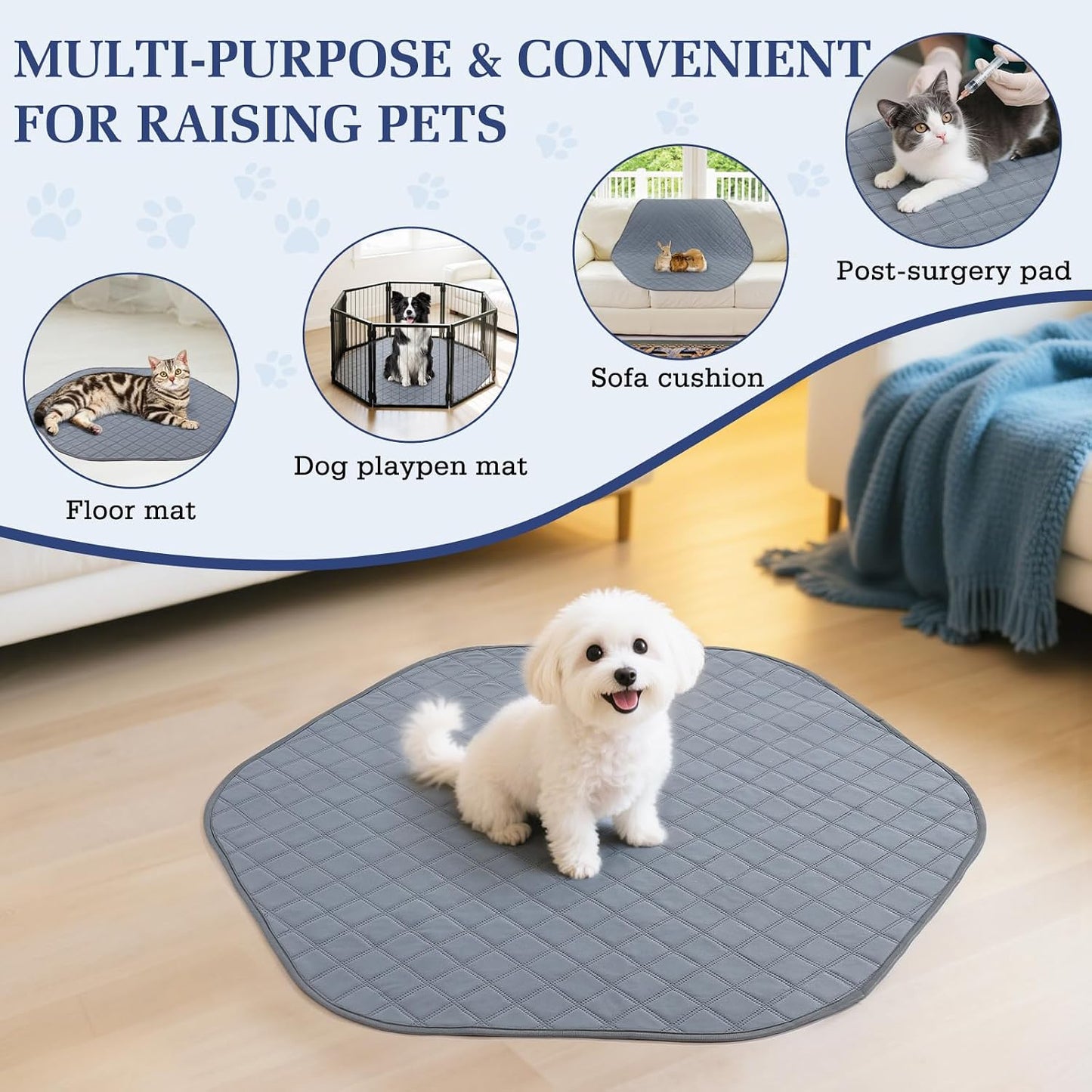 Small Animals Playpen, Waterproof Small Pet Cage Tent with Zippered Cover, Portable Outdoor Yard Fence with 3 Metal Rod for Chick/Kitten/Puppy/Guinea Pig/Rabbits/Hamster/Chinchillas,Light Gray