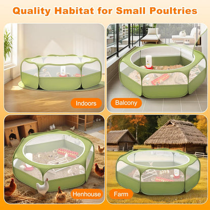 Small Animals Playpen, Waterproof Small Pet Cage Tent with Zippered Cover, Portable Outdoor Yard Fence with 3 Metal Rod for Chick/Kitten/Puppy/Guinea Pig/Rabbits/Hamster/Chinchillas,Light Gray