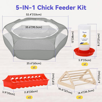 Small Animals Playpen, Waterproof Small Pet Cage Tent with Zippered Cover, Portable Outdoor Yard Fence with 3 Metal Rod for Chick/Kitten/Puppy/Guinea Pig/Rabbits/Hamster/Chinchillas,Light Gray