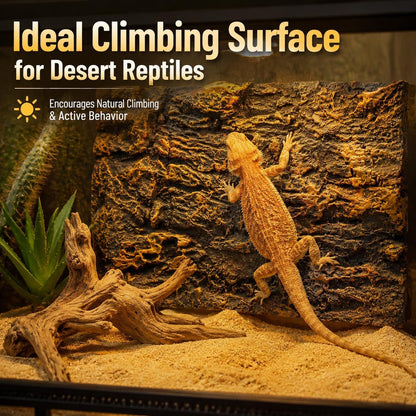 3D Reptile Terrarium Background 17.7x11.8in - PU Foam Rock Wall Backdrop for Bearded Dragon Lizard Gecko Turtle Fish Tank Aquarium Decor