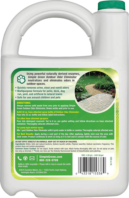 Outdoor Odor Eliminator for Pets, Dogs, 1 gallon Refill - Ideal for Artificial Lawns & Patio, Milky White