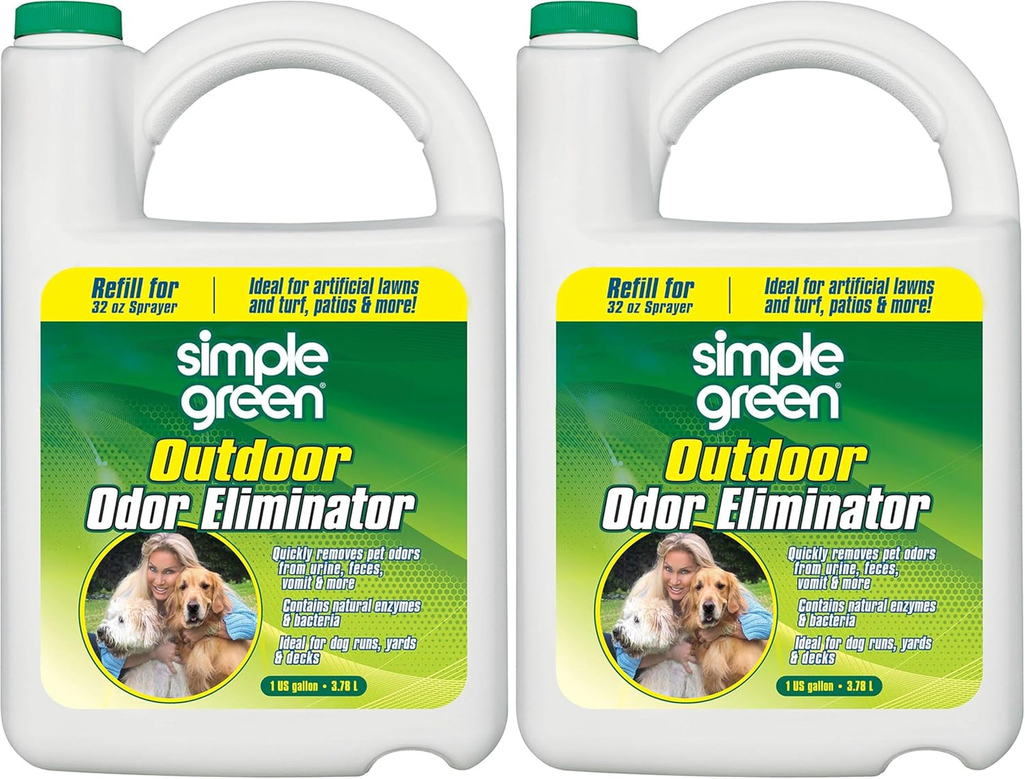 Outdoor Odor Eliminator for Pets, Dogs, 1 gallon Refill - Ideal for Artificial Lawns & Patio, Milky White