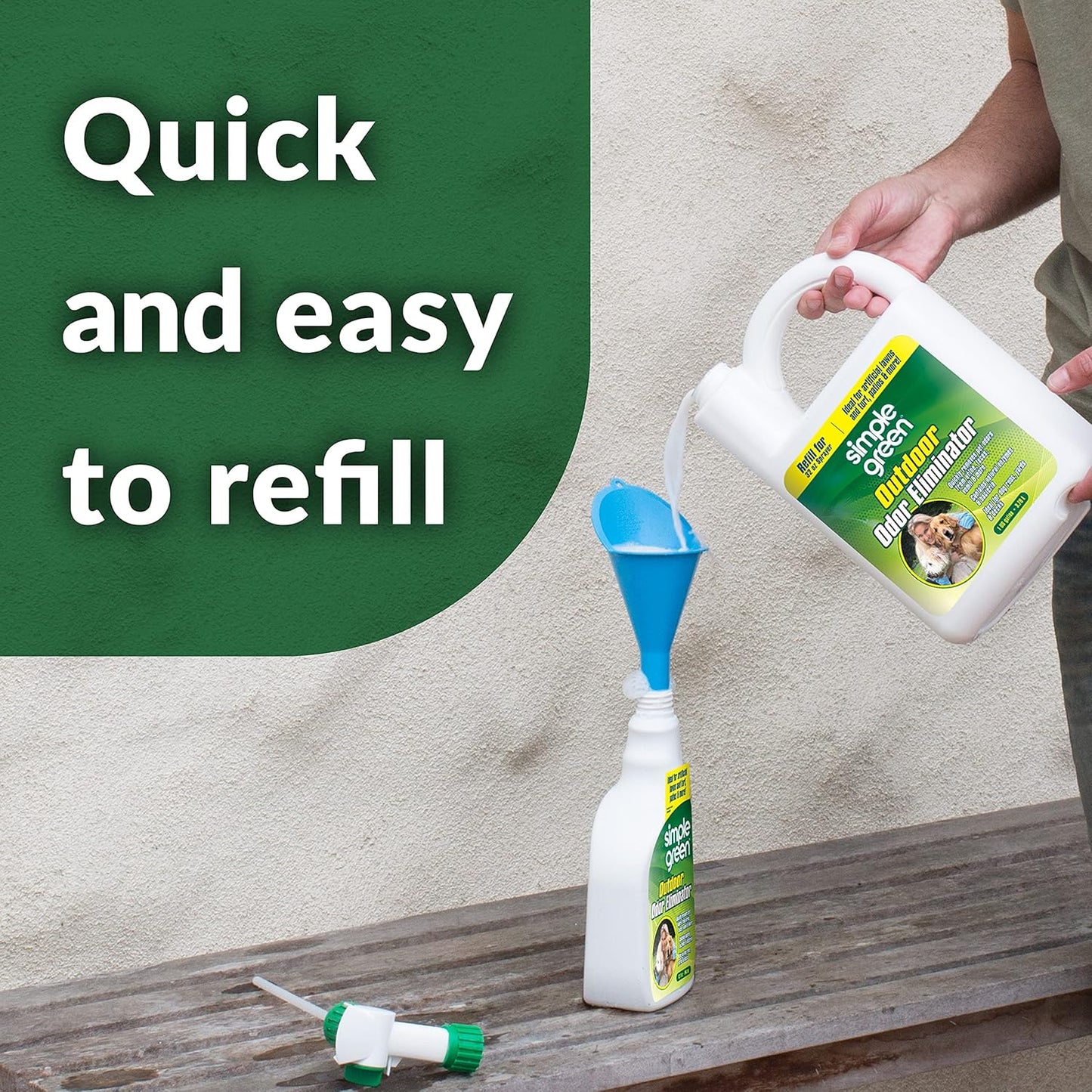 Outdoor Odor Eliminator for Pets, Dogs, 1 gallon Refill - Ideal for Artificial Lawns & Patio, Milky White