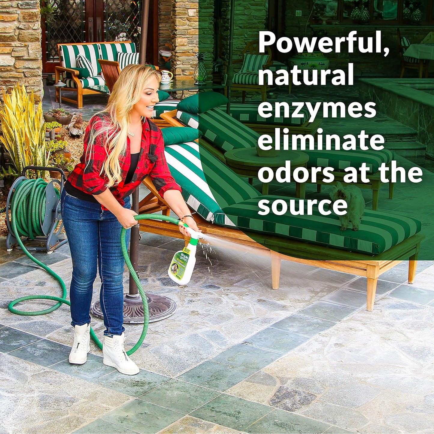 Outdoor Odor Eliminator for Pets, Dogs, 1 gallon Refill - Ideal for Artificial Lawns & Patio, Milky White