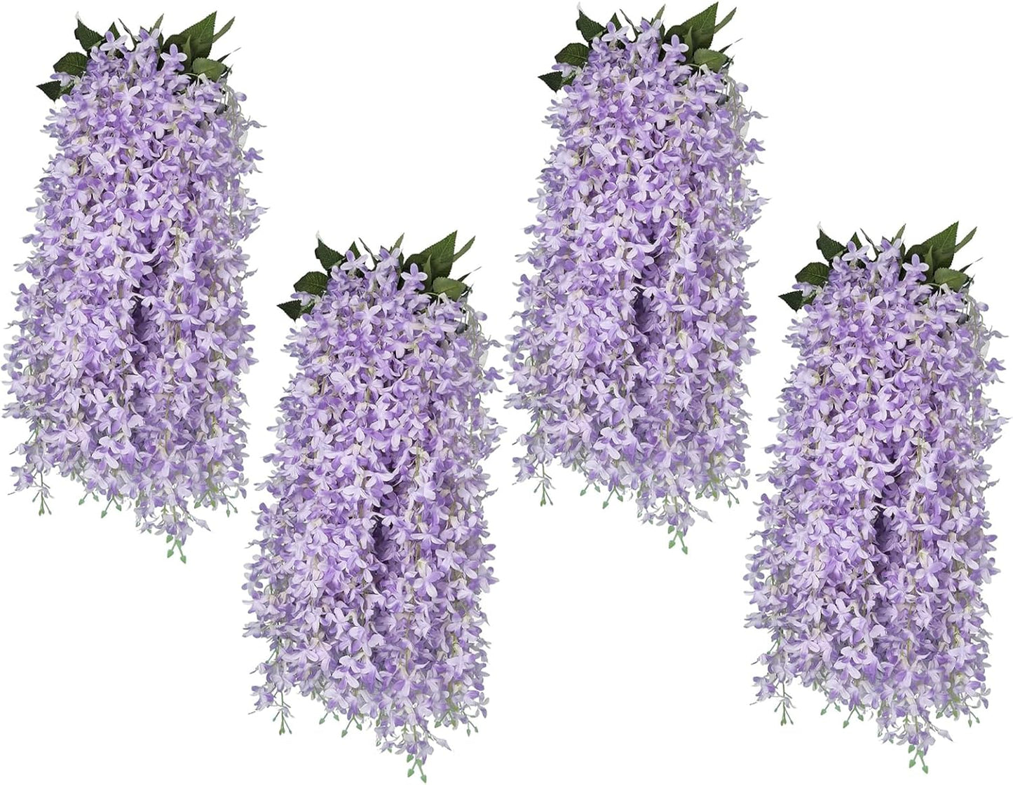 Artificial Silk Lilac Purple Flowers Garland 10Pc-30Branche 33.5in | Maintenance Free,No Fade Hanging Syringa Wisteria Floral Vines for Indoor Outdoor Wedding Arch Balcony Party Garden Bar Decor