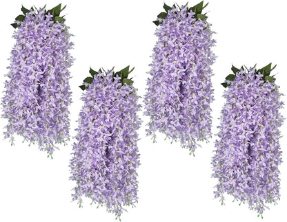 Artificial Silk Lilac Purple Flowers Garland 10Pc-30Branche 33.5in | Maintenance Free,No Fade Hanging Syringa Wisteria Floral Vines for Indoor Outdoor Wedding Arch Balcony Party Garden Bar Decor