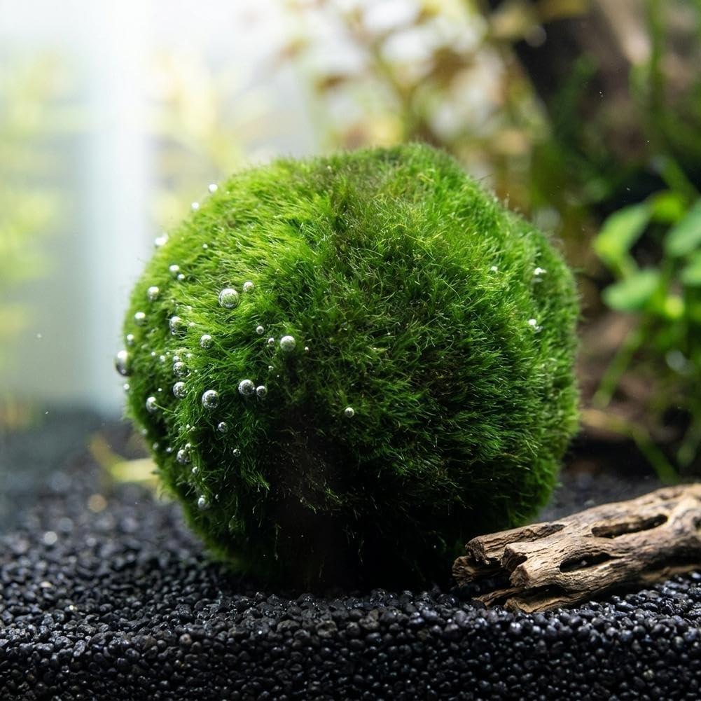 Moss Balls Decorative - Green Moss Balls Decorative, Natural Aquarium Plants Natural Handmade Ball Vase Fillers for Fish Tank Decor & Ecological Bottles (5cm)
