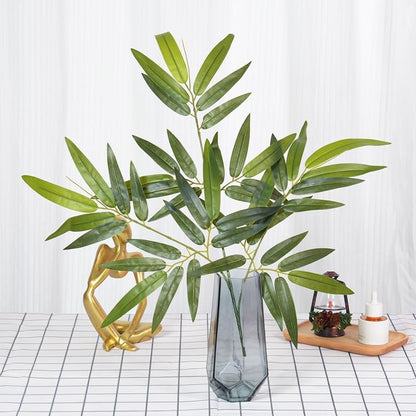 6 Pcs Tree Branch 19.7 Inches Artificial Bamboo Leaves Faux Silk Bamboos