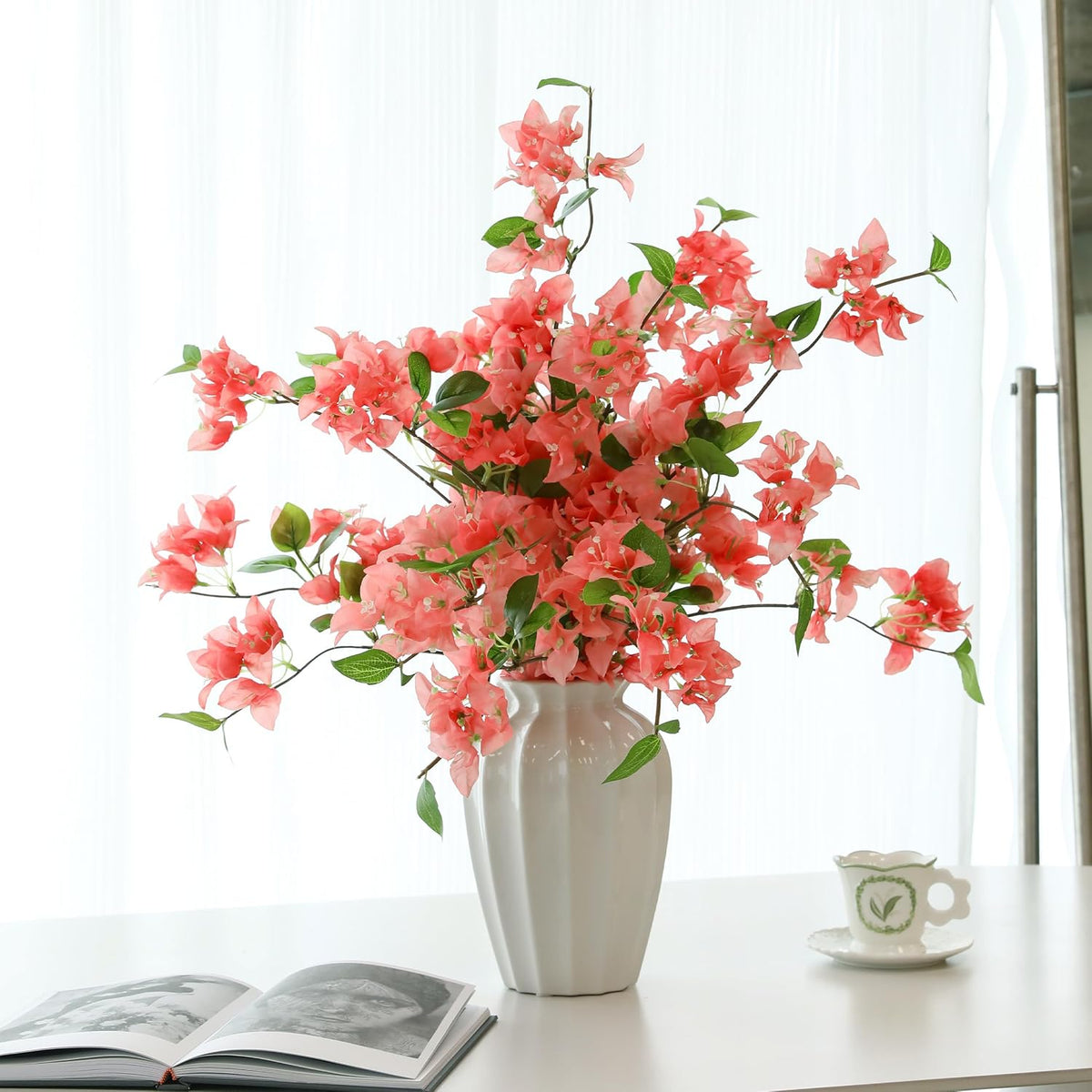 10PCS Bougainvillea Artificial Flowers 30" Silk Fake Bougainvillea Branches Faux Flowers Vines for Home，Garden，Wedding，Party，Indoor and Outdoor，Floral Arrangement and DIY Decor（Purple）