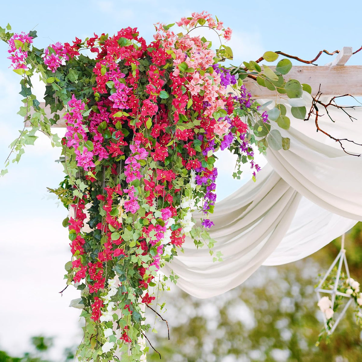 10PCS Bougainvillea Artificial Flowers 30" Silk Fake Bougainvillea Branches Faux Flowers Vines for Home，Garden，Wedding，Party，Indoor and Outdoor，Floral Arrangement and DIY Decor（Purple）